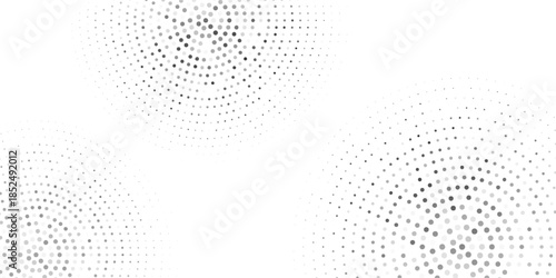 Set of halftone dots gradient pattern texture isolated on white background. Straight dotted spots using halftone circle dot raster texture. Vector blot half tone collection.