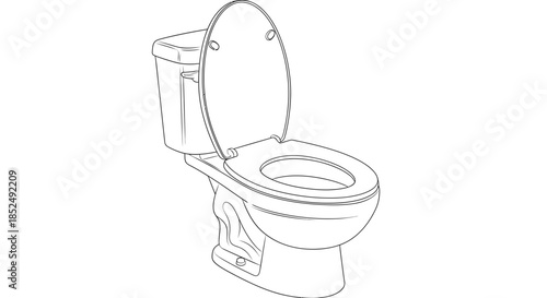 Toilet with lid up
