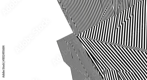 Closeup of black and white striped fabric texture