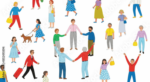 Diverse people illustrations in various poses