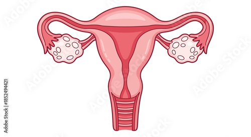 Anatomical illustration of a female reproductive system