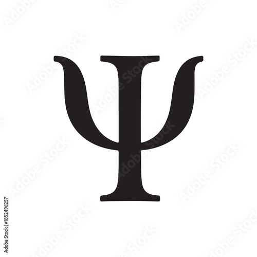 Psi sign silhouette icon vector illustration on white background
