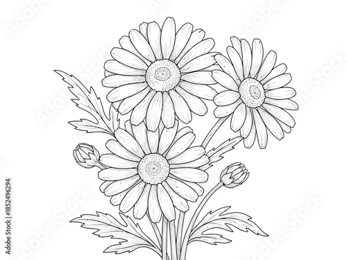 Beautiful daisies flowers with white petals and yellow centers