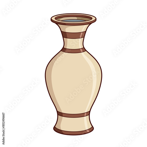 Old ceramic vase isolated on white background