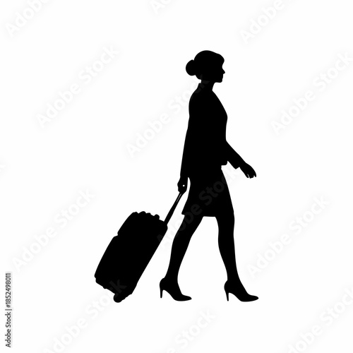 silhouette of a person carrying a suitcase