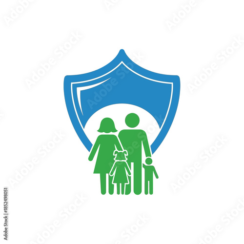 Family Protection Shield Safety Security Concept.