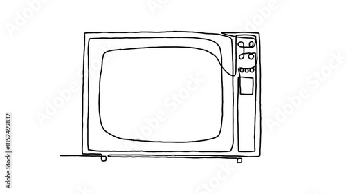 Continuous line animation of Retro TV