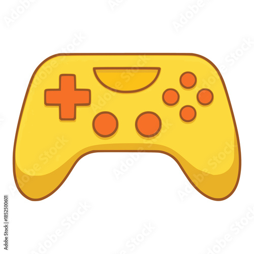 cartoon computer gamepad controller flat color vector illustration template design