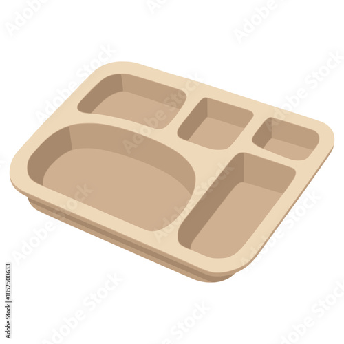 food meal tray serving preparation flat color vector illustration template design