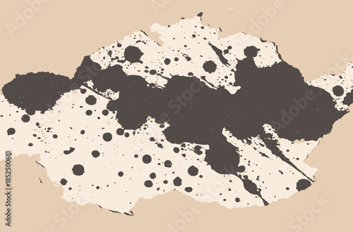 Abstract Black Ink Splatter on White Background, Minimalist Grunge Texture