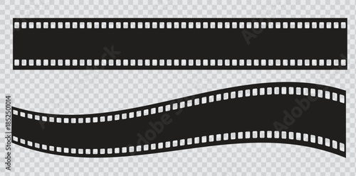 Black Film Strip Frames Set with Straight and Curved Strips.