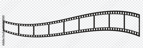 Flat Film Strip Frames Set Isolated on White Background.