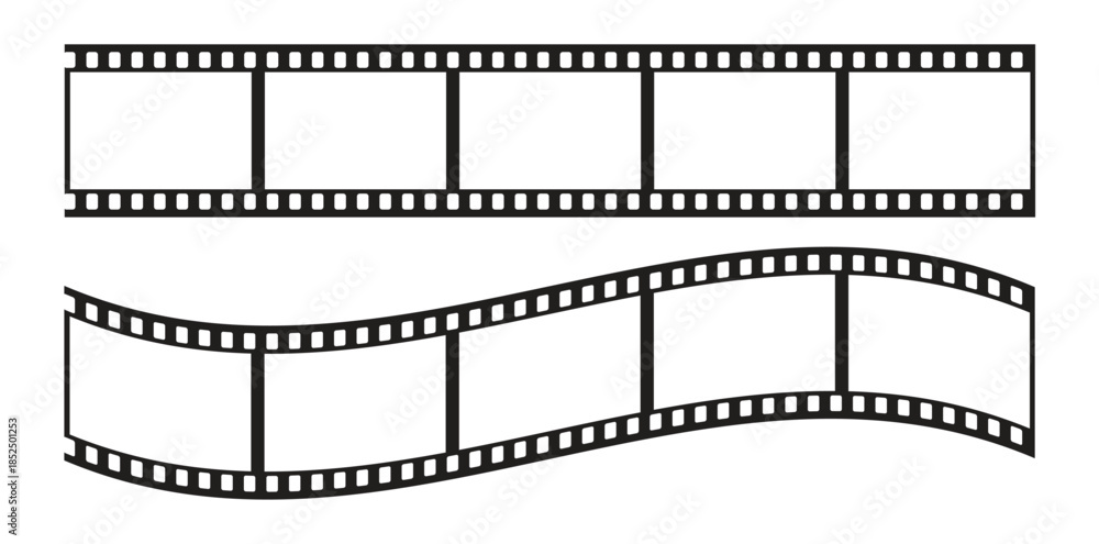 Fototapeta premium Film Strip Frames Collection Flat Vector Set Isolated on White Background.