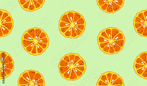 Cute orange fruits pattern background vector design
