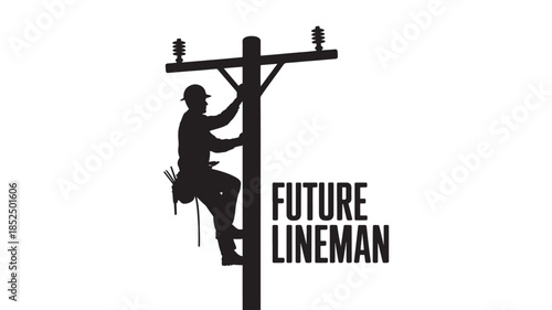 Lineman Working on Utility Pole