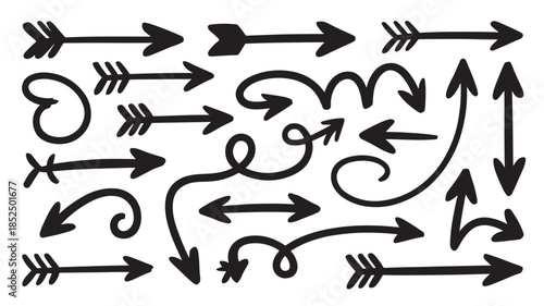 Black Arrows on White Background