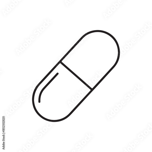 Pill capsule silhouette icon vector illustration