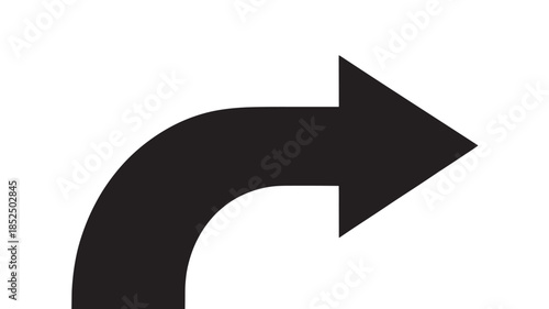 Black Arrow Pointing Right on White Background