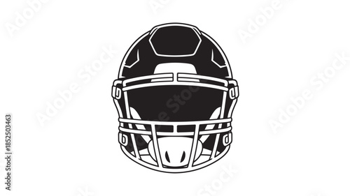 American Football Helmet Front View Isolated on White