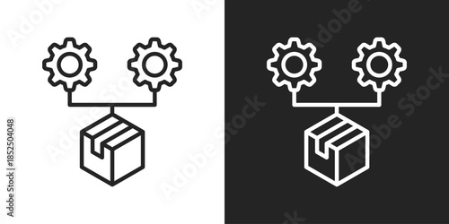 System Package Icon In Black And White Line Style