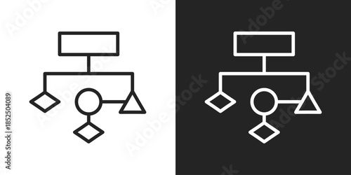 Process Structure Icon In Black And White Line Style