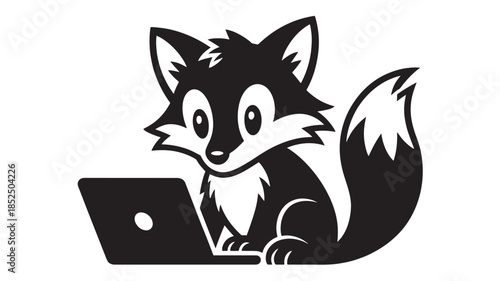 Fox Using Laptop Computer