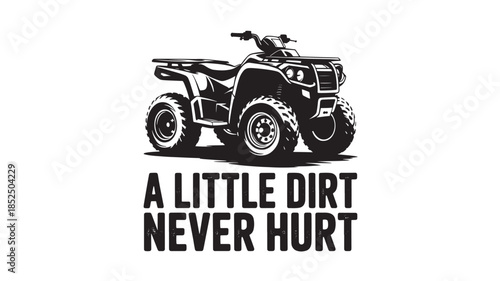 Black ATV with Text on White Background