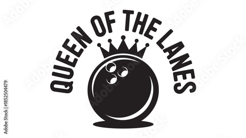 Queen of the Lanes Bowling Ball Crown Logo