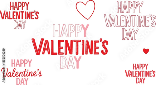 Happy Valentine's Day celebration with hearts and greetings