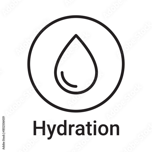 Hydration icon. Vector line symbol for a website, product card, presentation and mobile app, packaging or instruction. Editable outline sign