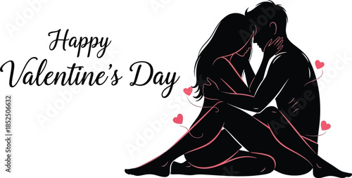 Loving couple celebrating Valentine's Day with tender moment