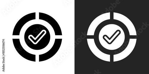 Goal Achievement Icon In Black And White Glyph Style