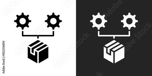 System Package Icon In Black And White Glyph Style