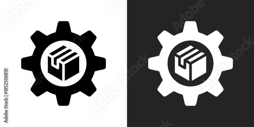 System Product Icon In Black And White Glyph Style
