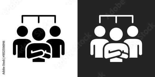 Team Unity Icon In Black And White Glyph Style