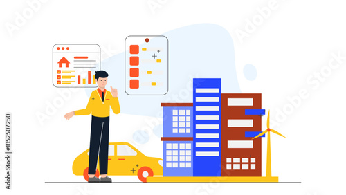 Sustainable Fashion Brand Using Recycled Materials. Business Flat Vector Illustration