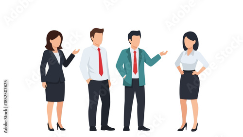 Professional business people discussing ideas in a modern office setting, communicating effectively with each other