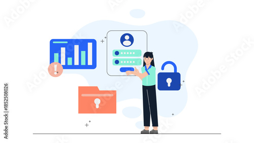 Cybersecurity Team Running a Phishing Simulation. Business Flat Vector Illustration