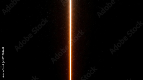 A Stark Orange Beam Illuminates the Darkness, Creating a Mesmerizing Vertical Line of Light Against a Pitch-Black Background