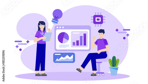 Digital Platform for Crowdsourced Innovation. Flat Vector Business Illustration