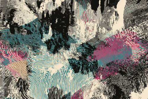 Textile design consisting of the intersection of rough discontinuous lines 