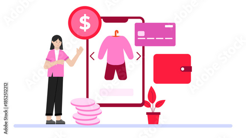 Digital Platform for Renting High-End Fashion Accessories. Flat Vector Business Illustration