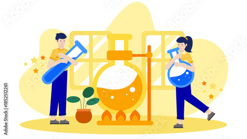 Phamaceutical Lab Developing Smoke Cessation Products. Flat Vector Business Illustration