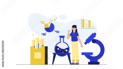 Phamaceutical Lab Developing Smoke Cessation Products. Flat Vector Business Illustration