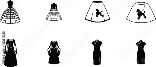 Evolution of female silhouettes through history