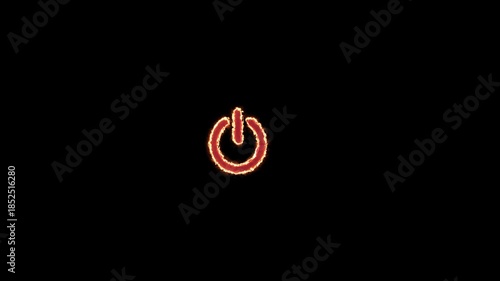 Power Button: A glowing power button symbol, exuding a sense of digital energy and the initiation of processes, against a simple, dark backdrop.