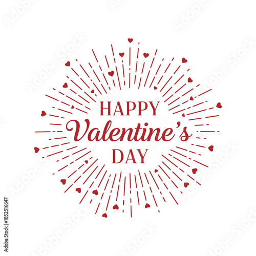 Valentine's Day Celebration with Heartburst Greetings Design