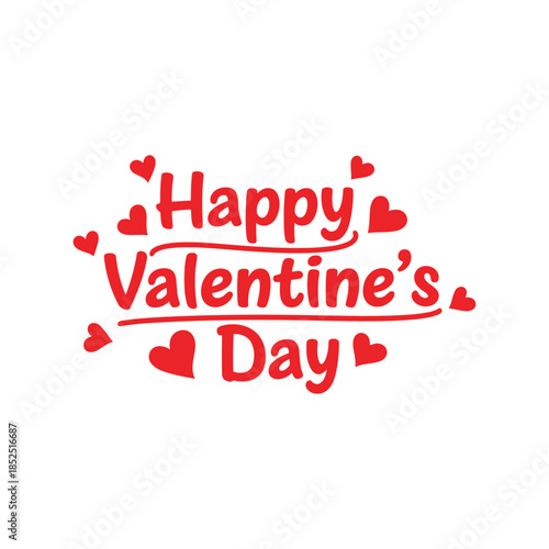 Festive Happy Valentine's Day Greeting with Hearts Design