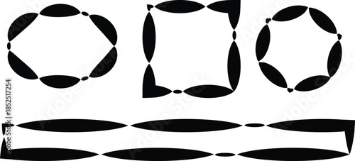 Optical illusion of shapes and patterns