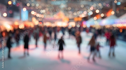 Wallpaper Mural Ice skating rink background with colorful winter clothing, festive mood. Blurred background Torontodigital.ca